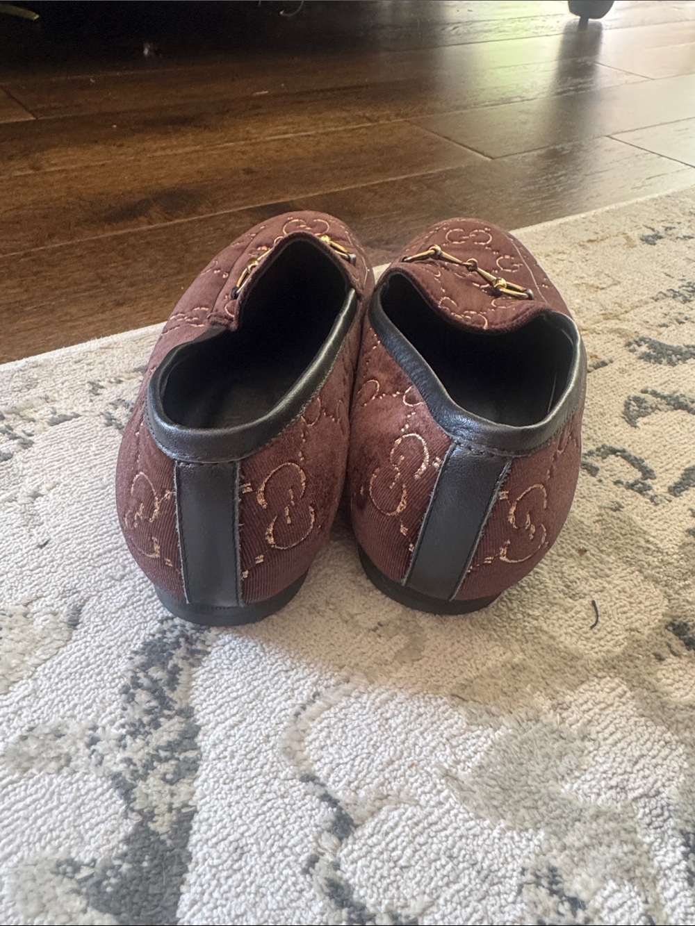 Gucci Women's Brown Velvet Horsebit Loafers - Picture 4 of 6